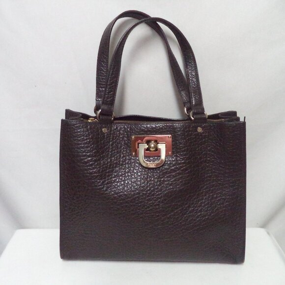Donna Karen DKNY Vintage Beekman French Tote Leather bag purse pebbled Brown